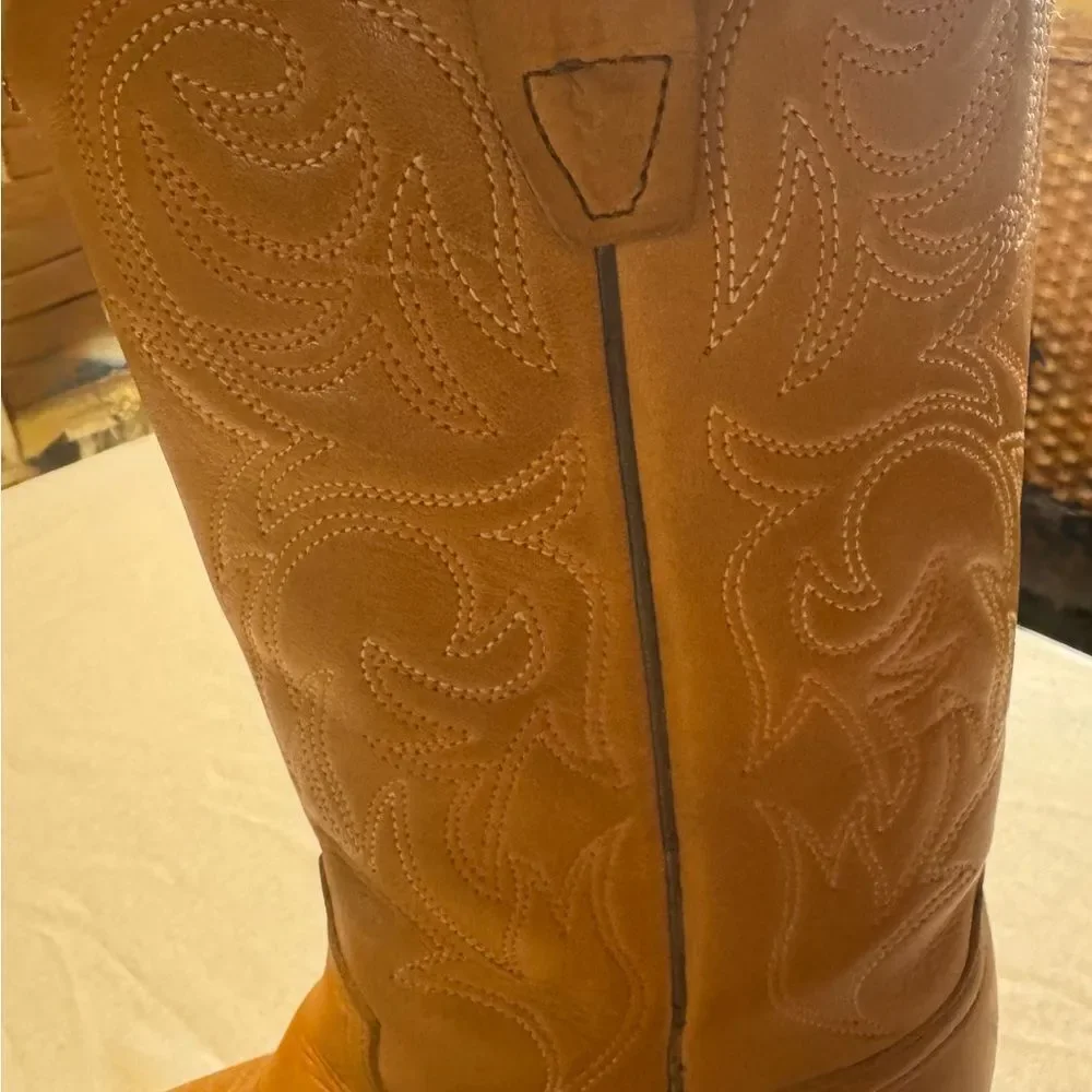 WOLVERINE MEN 9.5 Tan / butterscotch‎ Leather Western Cowboy Boots